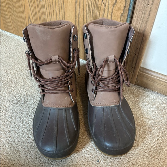 Brown and Tan Duck Boots - Picture 2 of 6